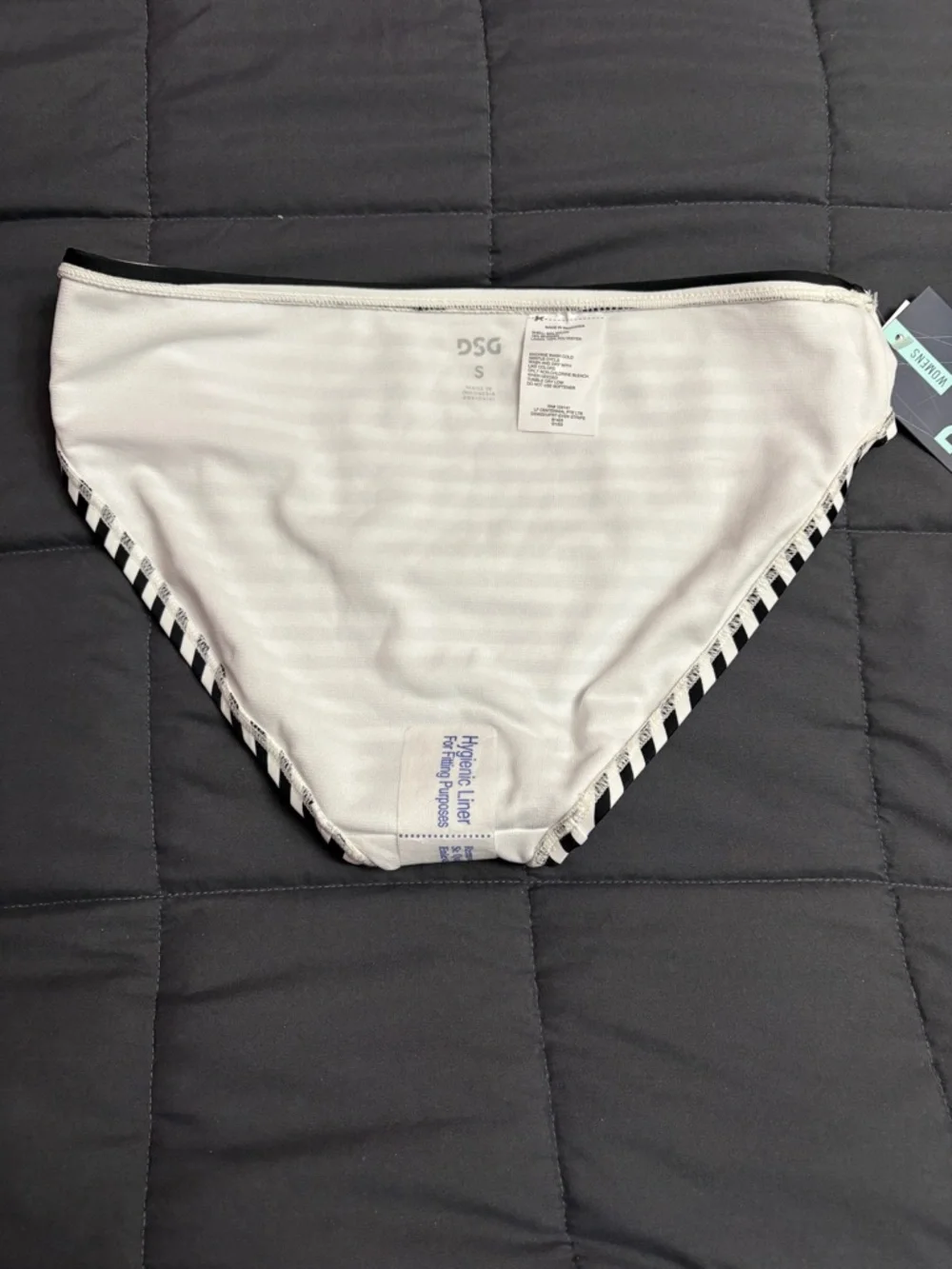 DSG Tomie Print Black & White Stripped Swim Bottoms - Size: Small - NWT